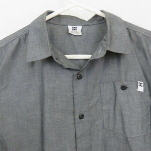 DC Charcoal Gray  Boys 11/12 Medium Shop Shirt LS